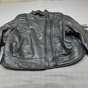 Biker Leather‎ Jacket Womens 2XL Black Heavyweight Custom Made Fringe USA
